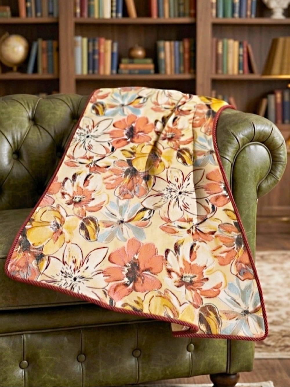 Chair Sofa  Throw Floral Foxglove Persian Fabric 45 X45  Custom Maid